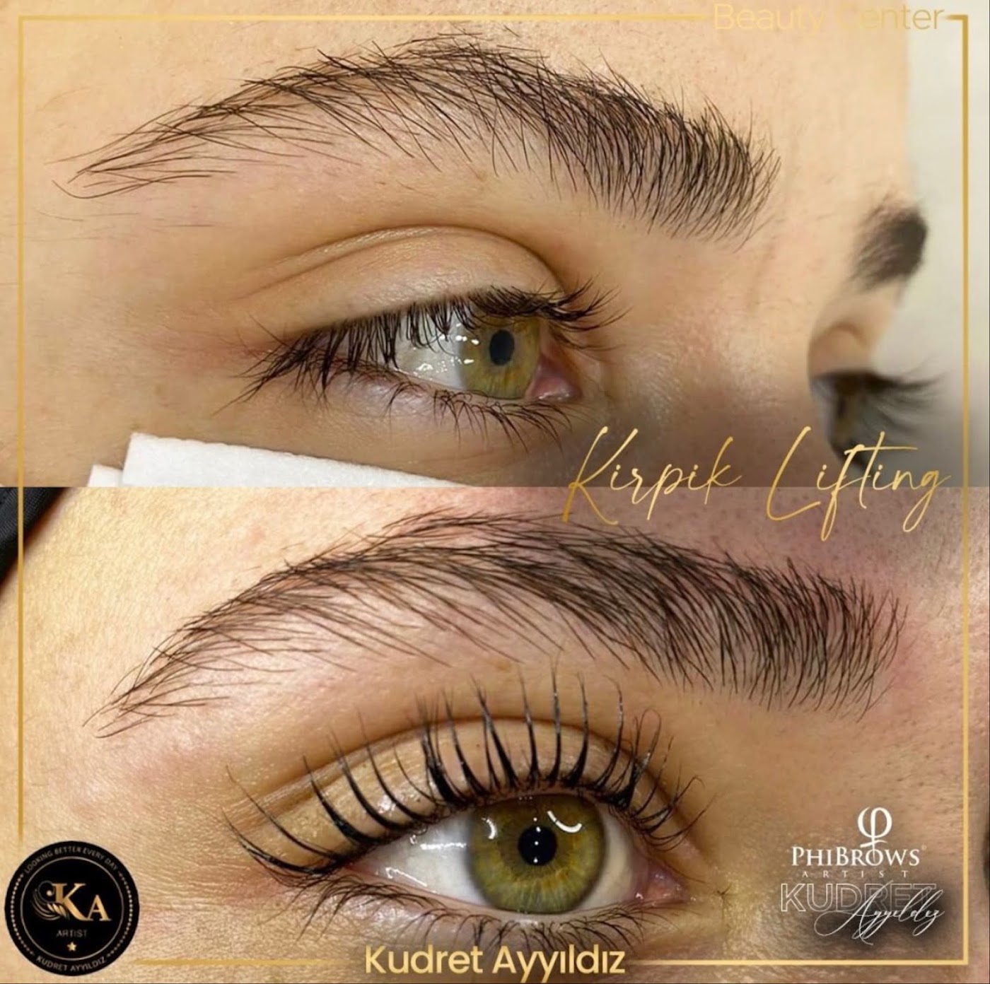 Kudret Ayyıldız Beauty Center — kirpik lifting uygulaması öncesi ve sonrası